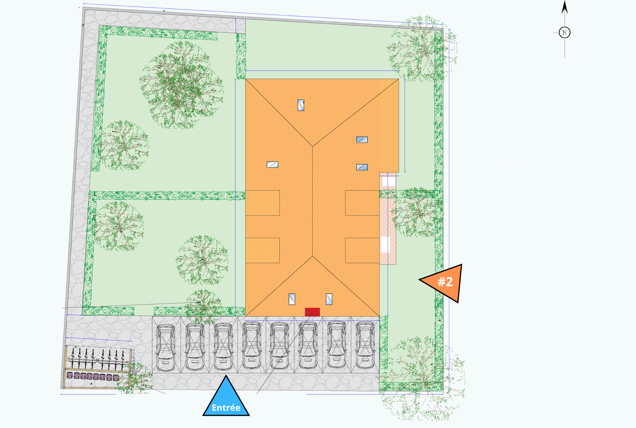 Localisation du Lot 2 sur le plan de masse — 50 route de Paris, Charbonnières-les-Bains