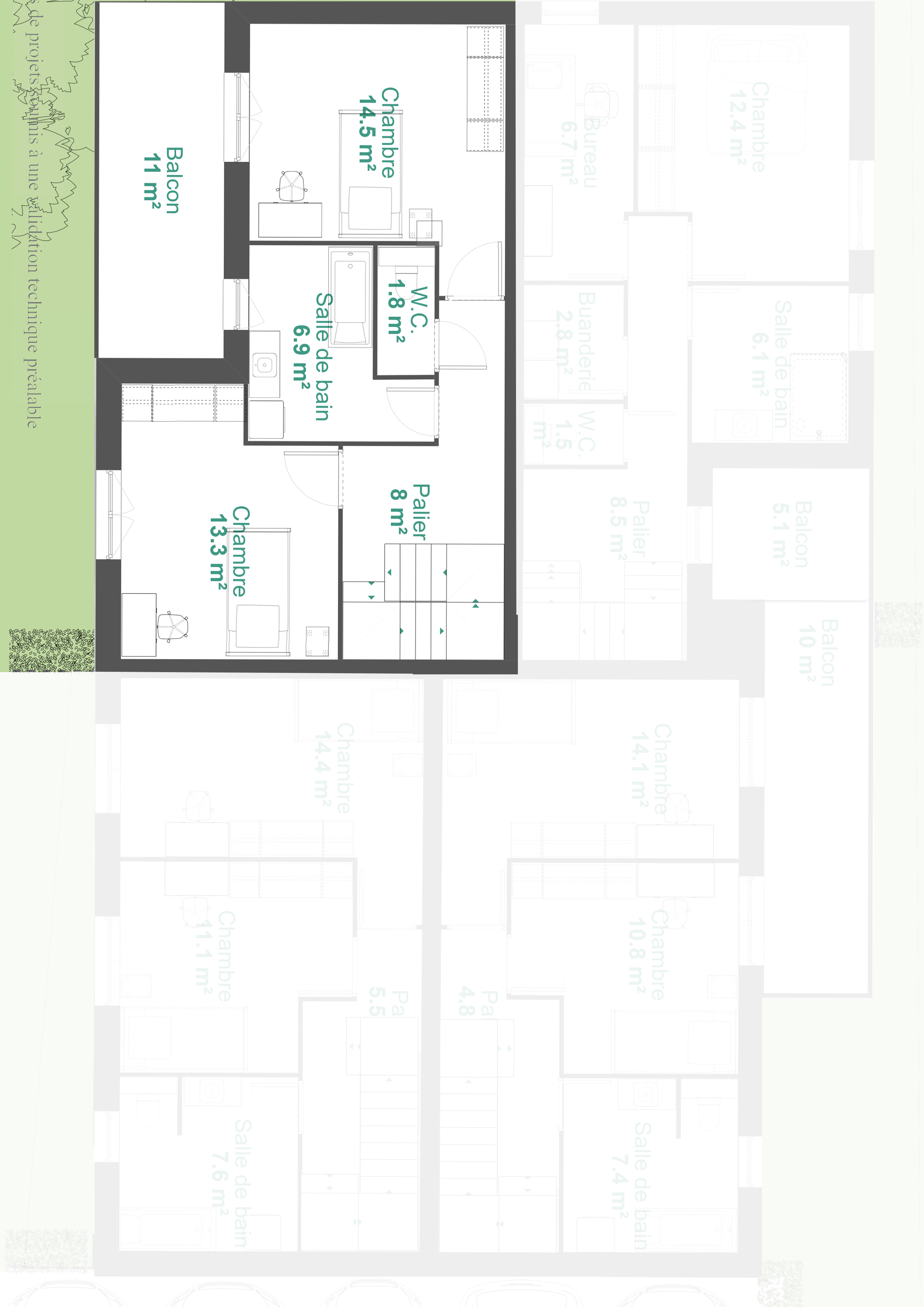 Plan du 1er étage — Lot 2
