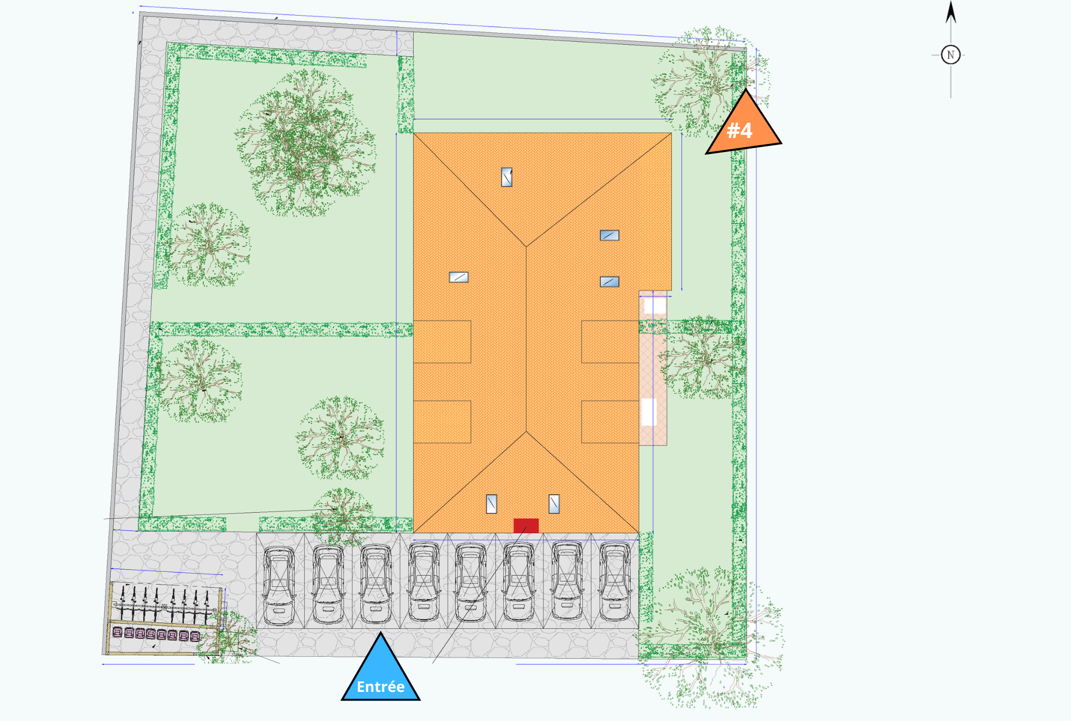 Localisation du Lot 4 sur le plan de masse — 50 route de Paris, Charbonnières-les-Bains